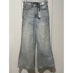 Women's Judy Blue Light acid wash Blue Retro Wide Leg High Waist Jeans Size 3